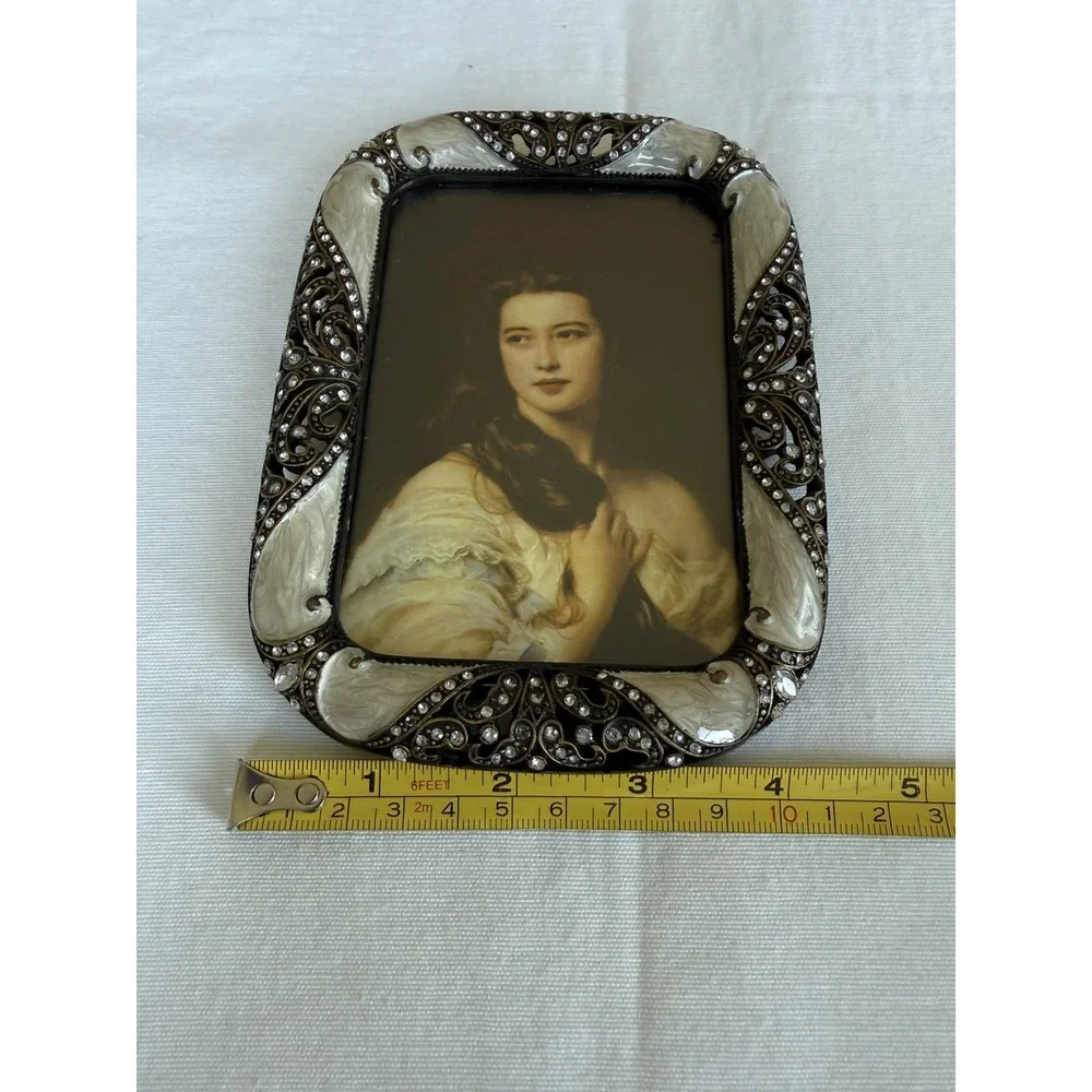 Burgundy Rhinestone Embellished Small Picture Frame elegant